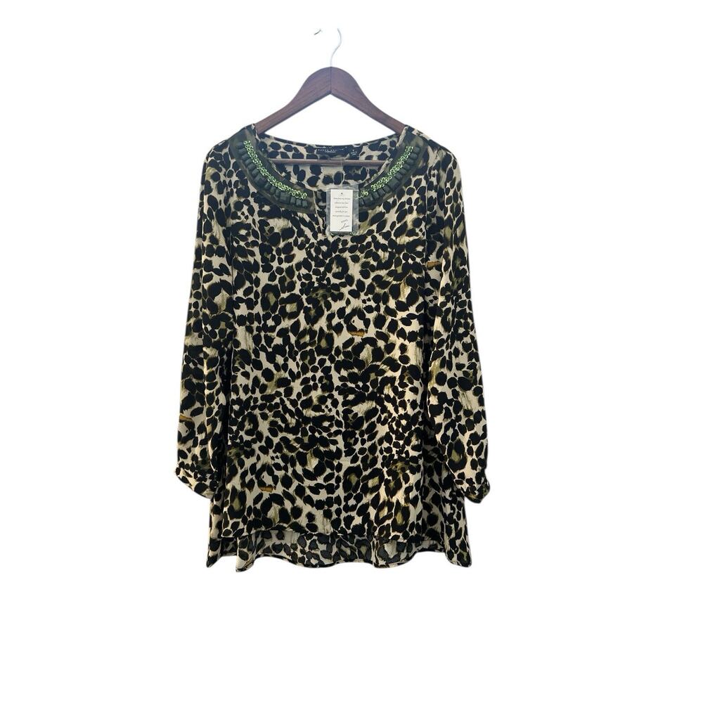 Susan Graver Artisan Animal Print Beaded Tunic Top Size 8 – NWT - Picture 4 of 7